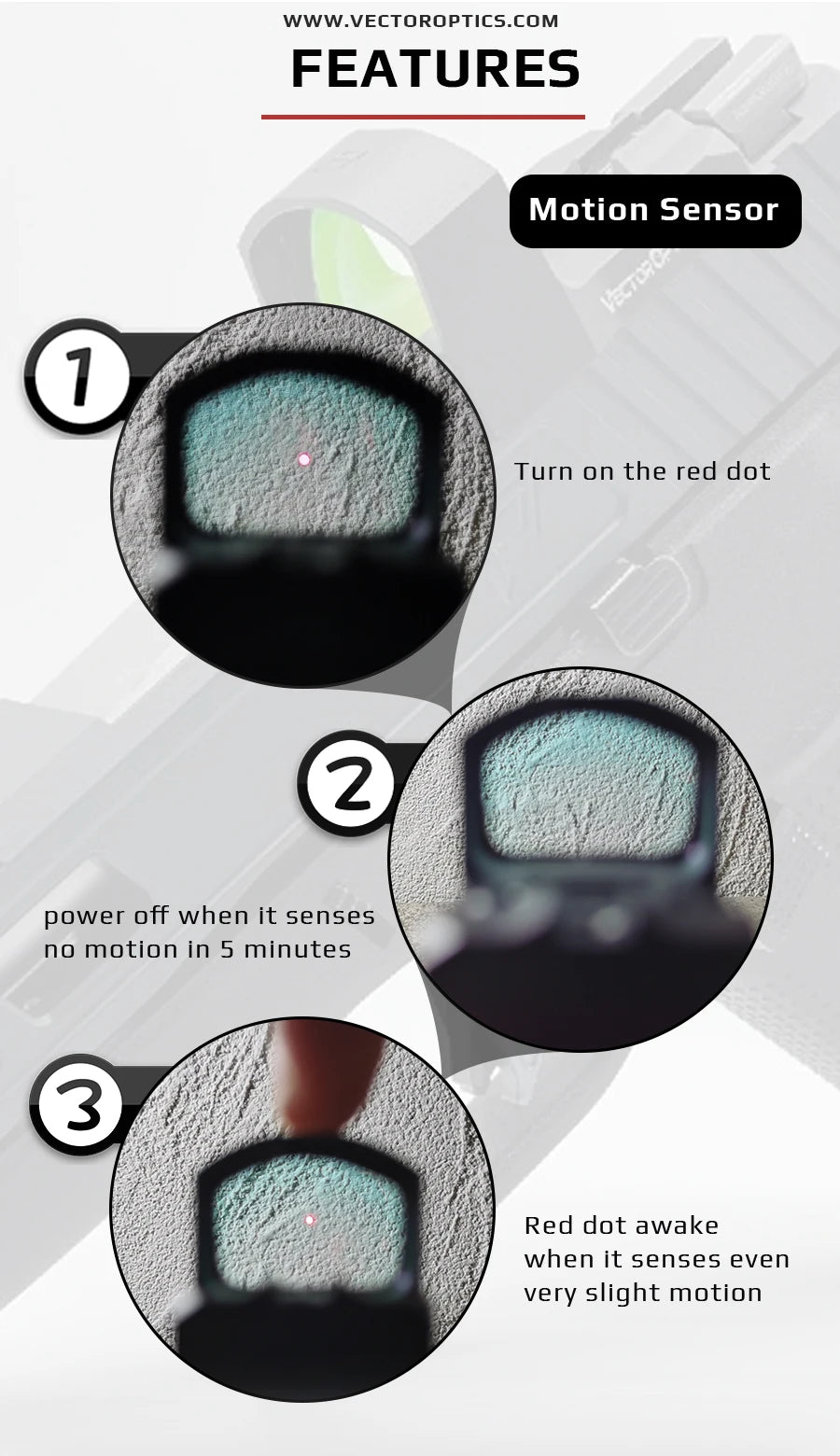 Vector Frenzy-S Red Dot — 3MOA Full Metal Pistol/Rifle Sight