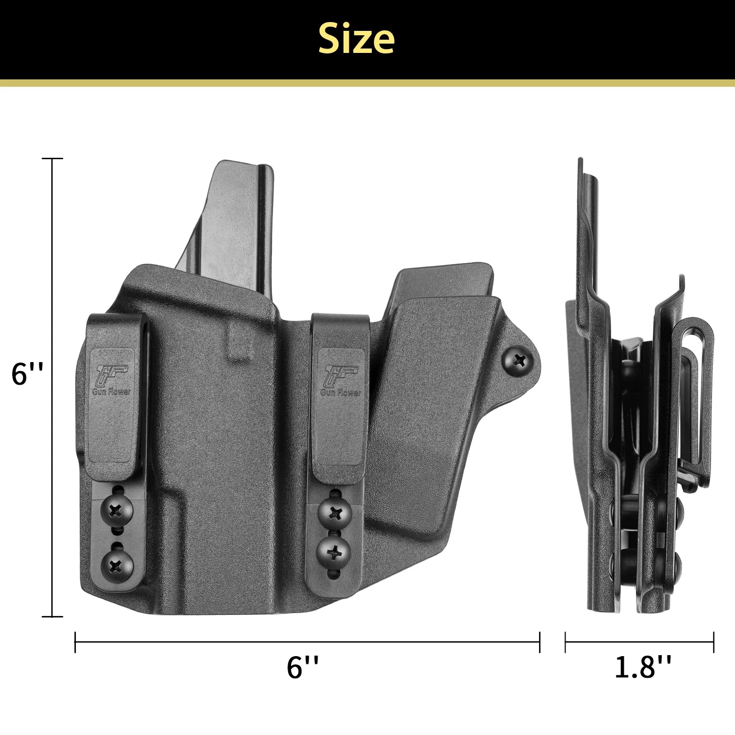 Gunflower Sidecar Kydex IWB Holster – Glock G19/G17 (Right Hand)