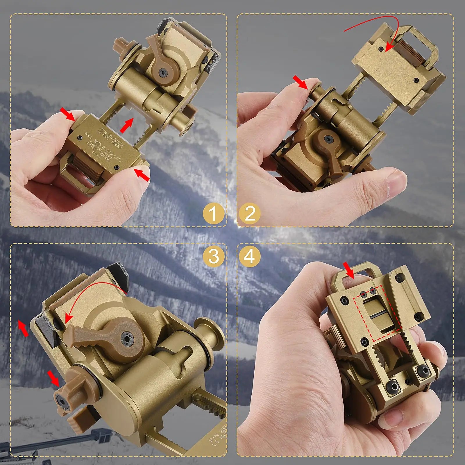 L4G24 NVG Helmet Mount — Fits PVS15/18, GPNVG18