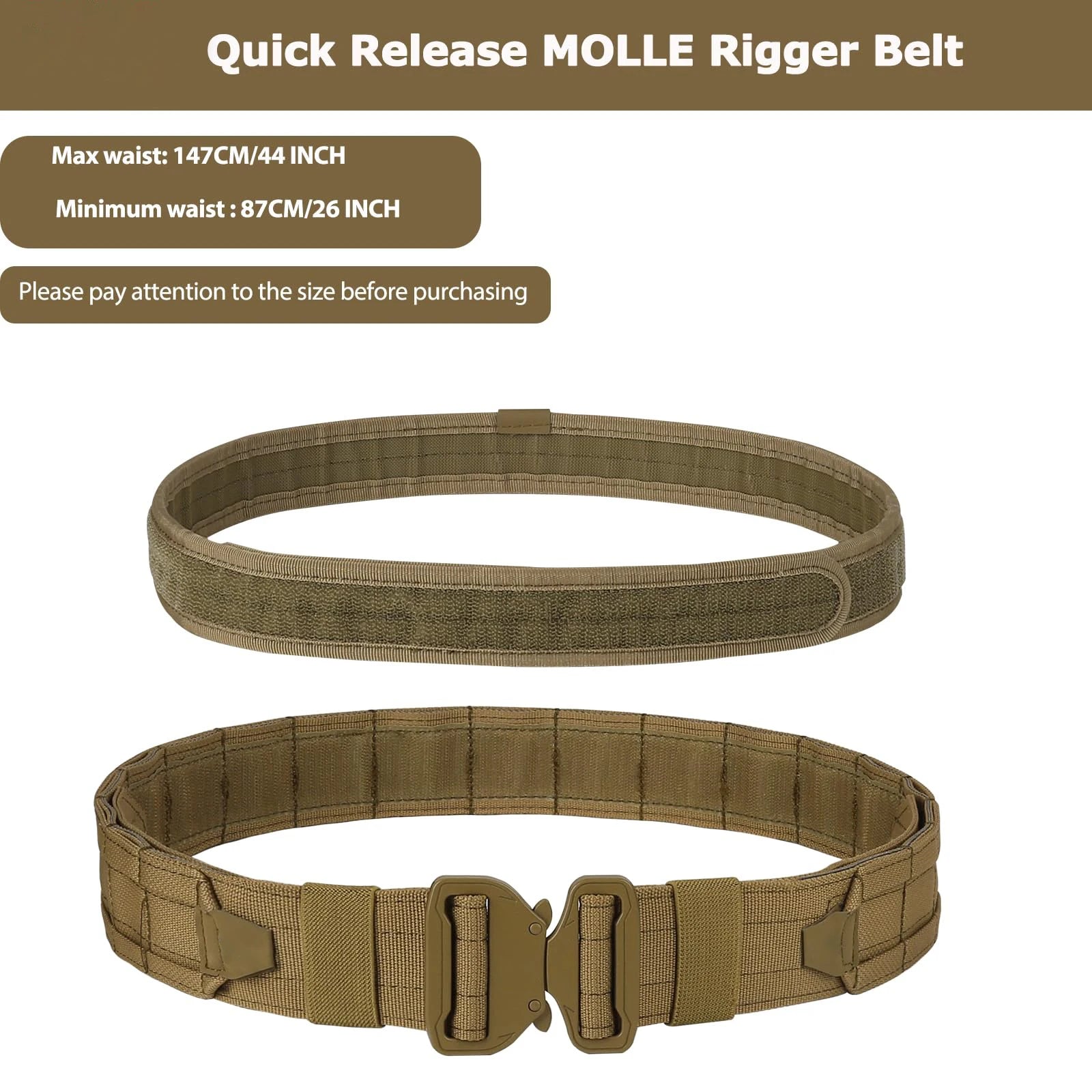 Tactical Battle Belt — 8-in-1 Set with Accessories (Quick Release)