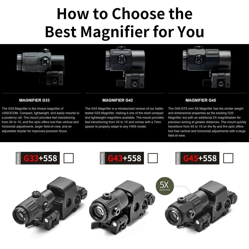 558+G43 Holographic Sight — Red Dot, 20mm Rail, QD Mount