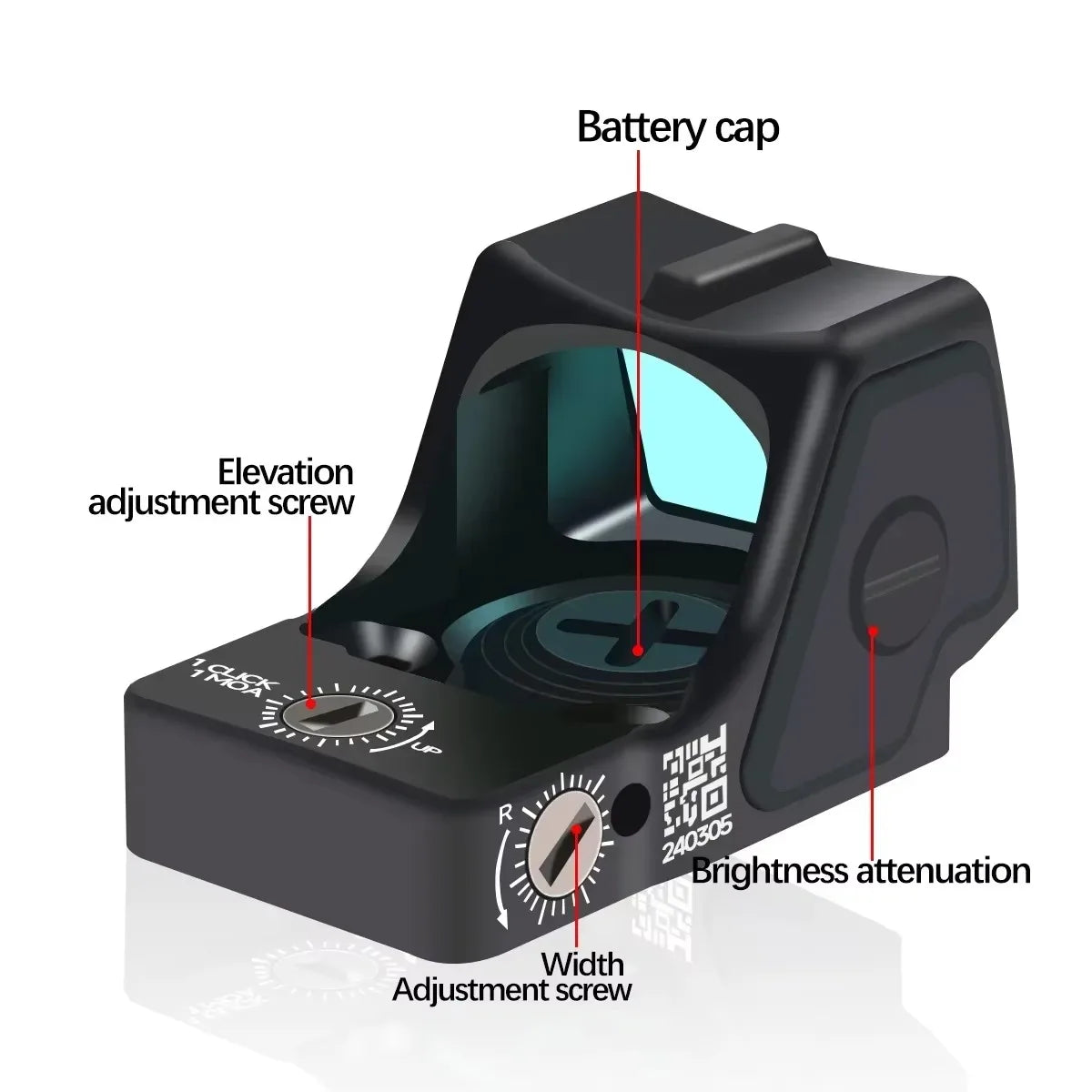 Tactical RM Red Dot Sight — 20mm Rail (Glock/AR15/M4)