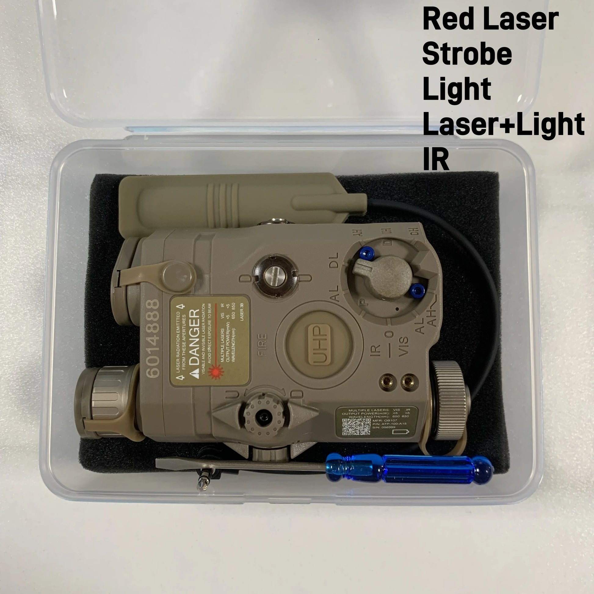 PEQ-15 LA5C Tactical Laser & LED Strobe — Red/Green/IR