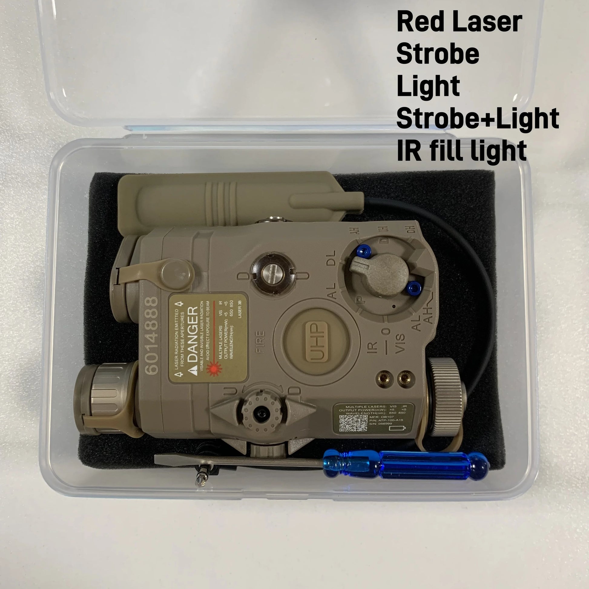 PEQ-15 LA5C Tactical Laser & LED Strobe — Red/Green/IR