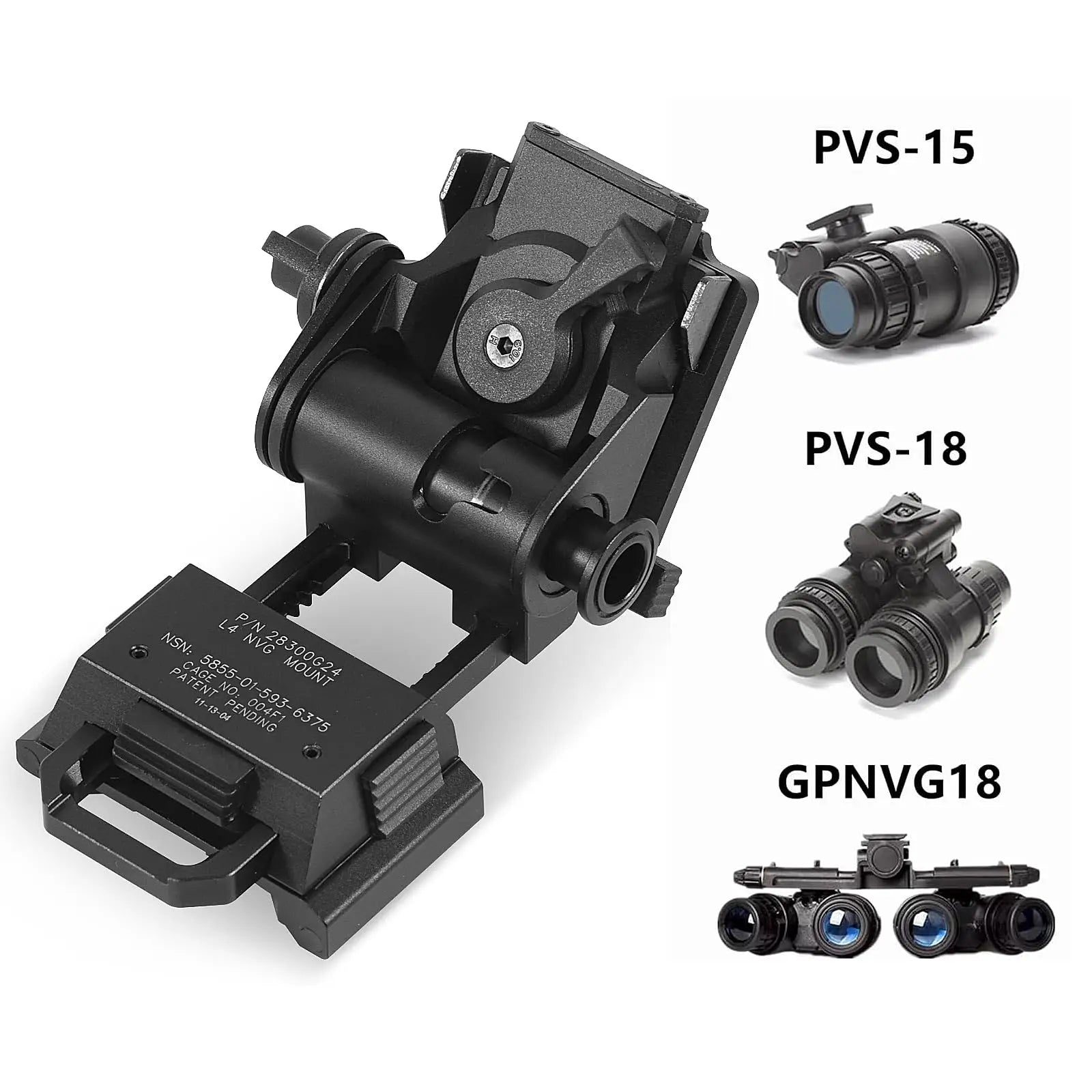 L4G24 NVG Helmet Mount — Fits PVS15/18, GPNVG18