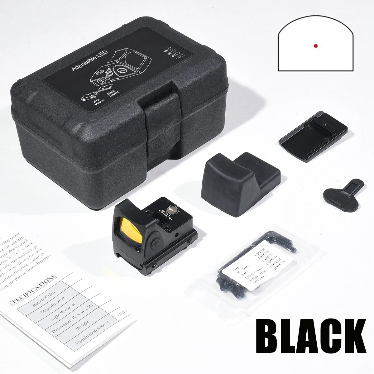 Tactical RM Red Dot Sight — 20mm Rail (Glock/AR15/M4)