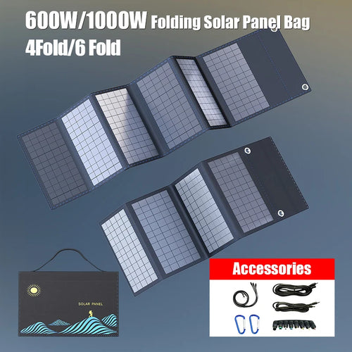 1000W Portable Folding Solar Panel — USB/DC Charger for Outdoor/Home Power