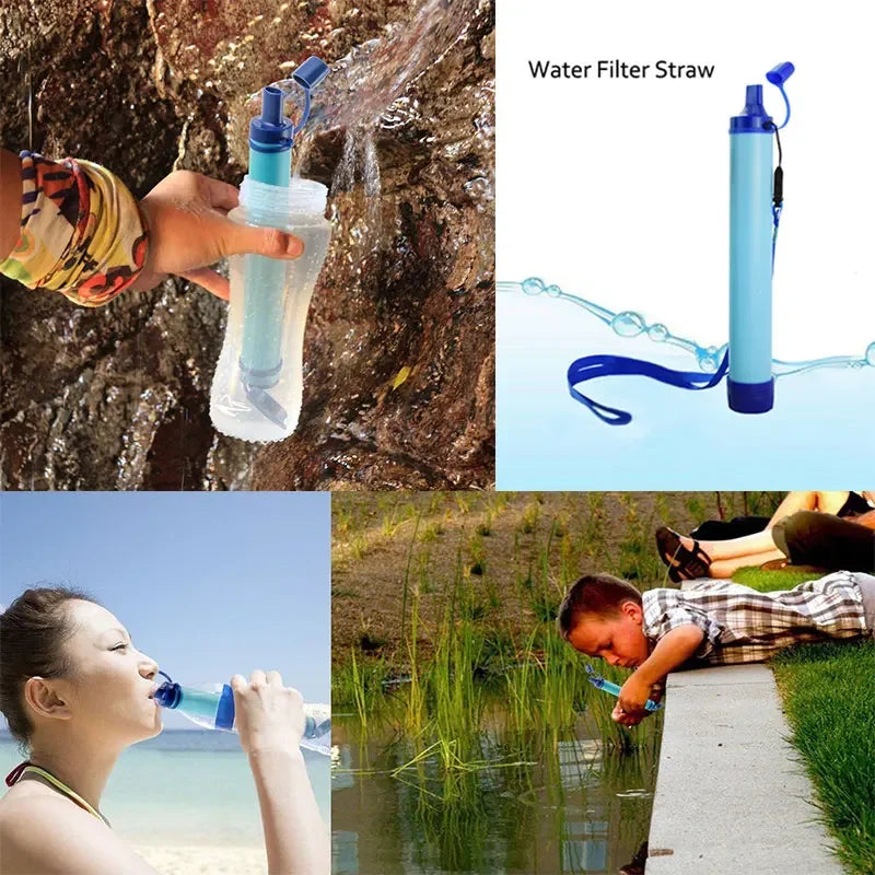 Portable Water Filter Straw — Survival/Camping Purifier