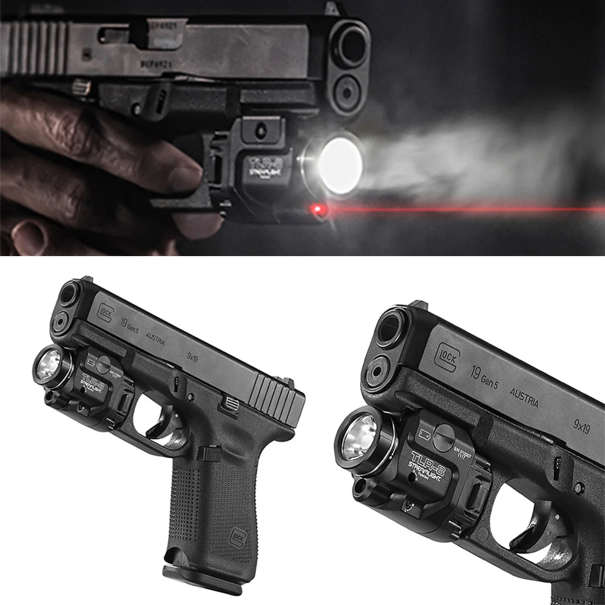 TLR8/TLR7/TLR4/TLR1 Tactical LED Flashlight — 1000 Lumen Strobe (20mm Rail)