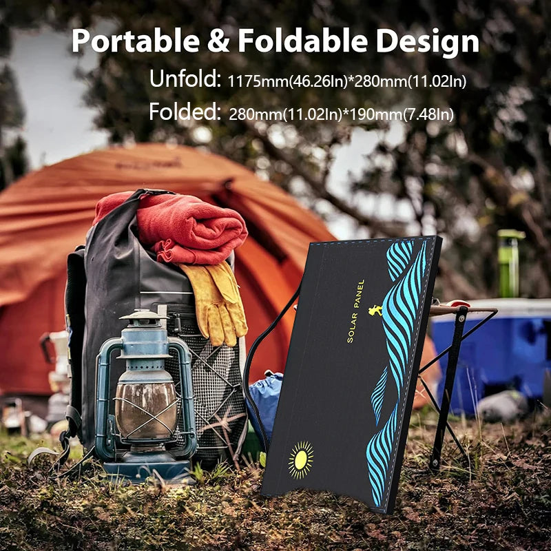 1000W Portable Folding Solar Panel — USB/DC Charger for Outdoor/Home Power