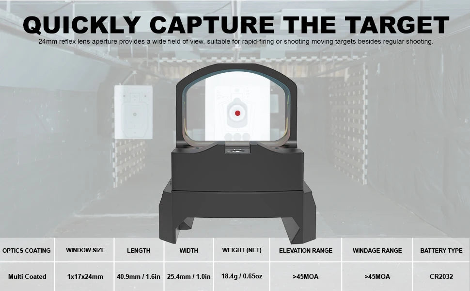 Vector Frenzy-S Red Dot — 3MOA Full Metal Pistol/Rifle Sight