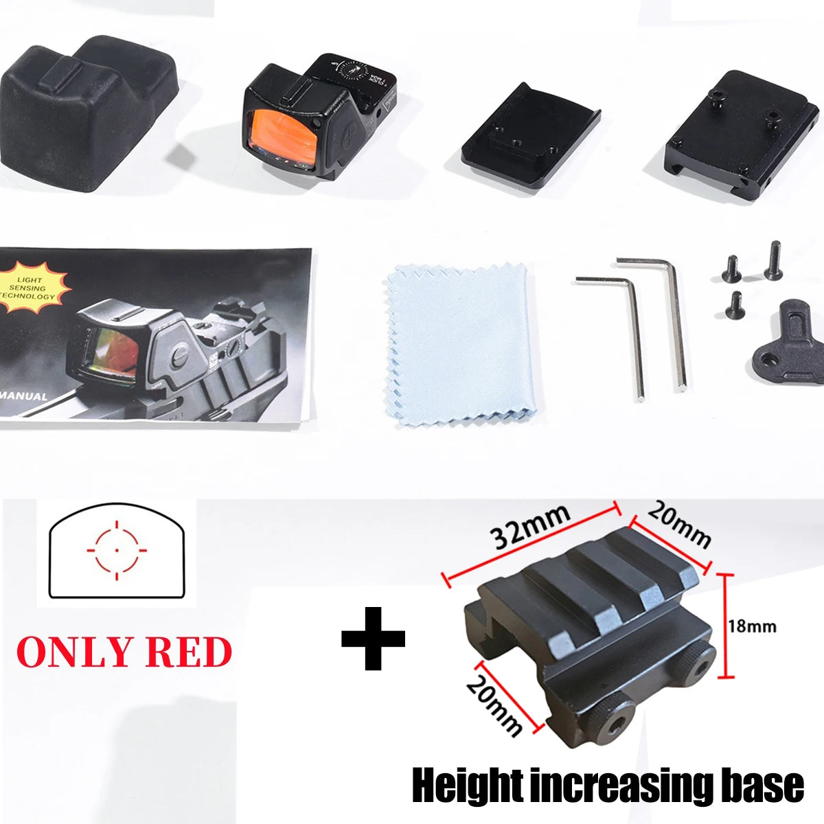 Tactical RM Red Dot Sight — 20mm Rail (Glock/AR15/M4)