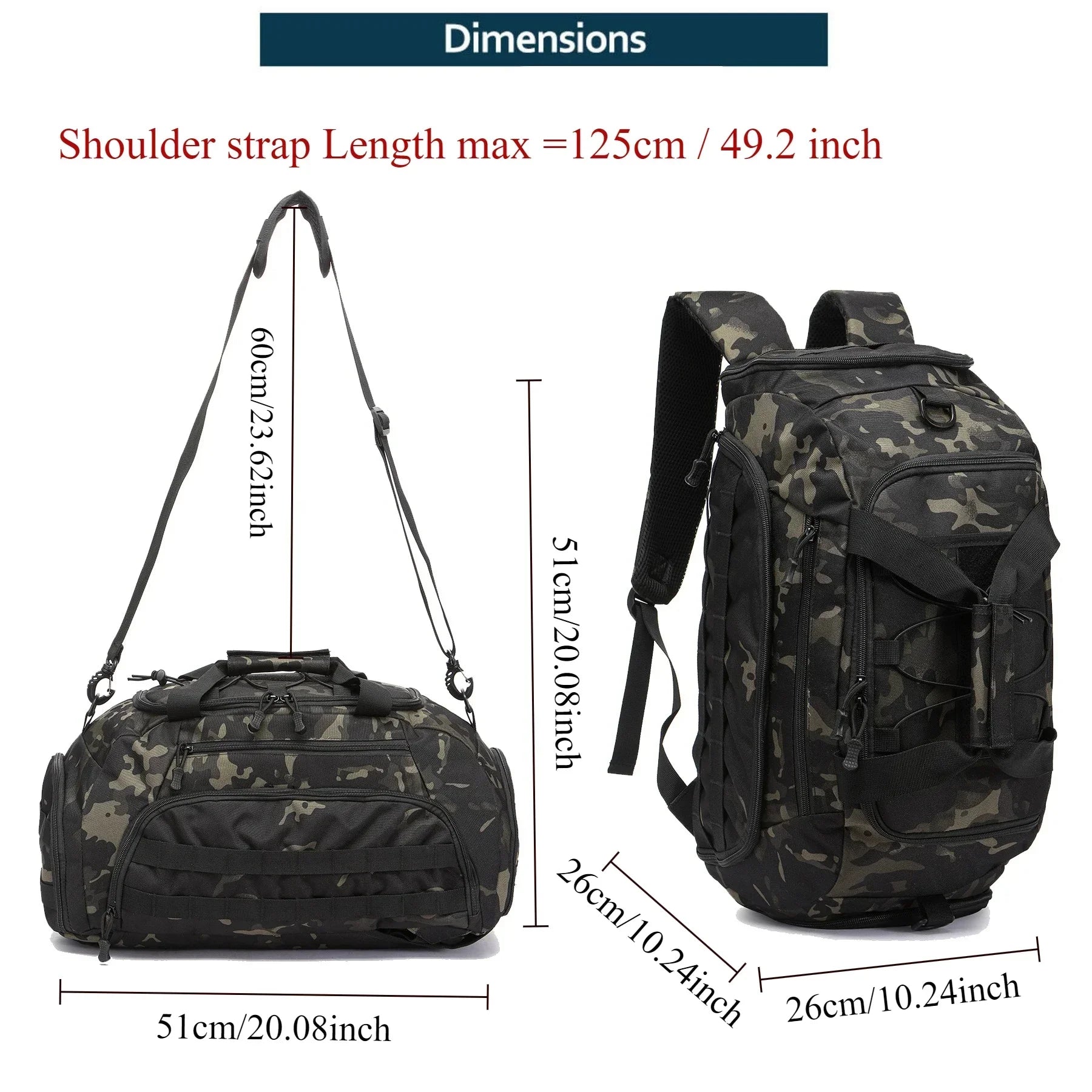 3-in-1 Bug-Out Duffel 35L – Convertible Backpack & Sling Bag