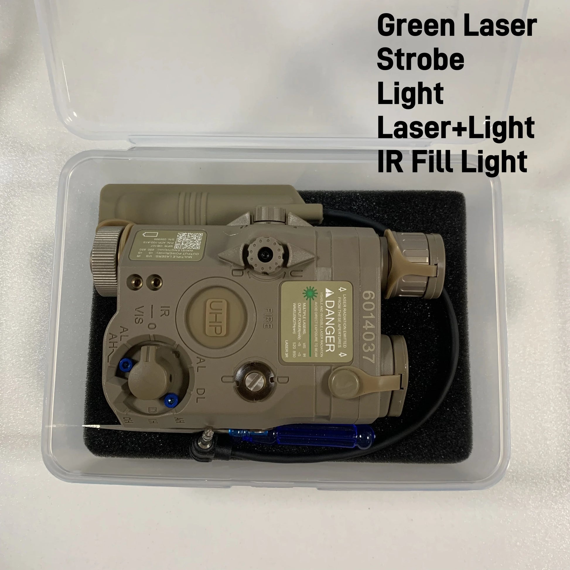 PEQ-15 LA5C Tactical Laser & LED Strobe — Red/Green/IR