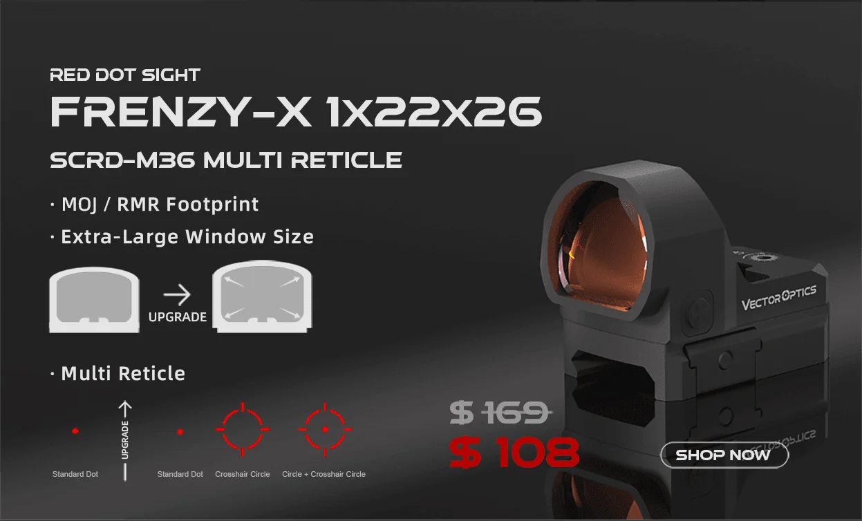 Vector Frenzy-S Red Dot — 3MOA Full Metal Pistol/Rifle Sight