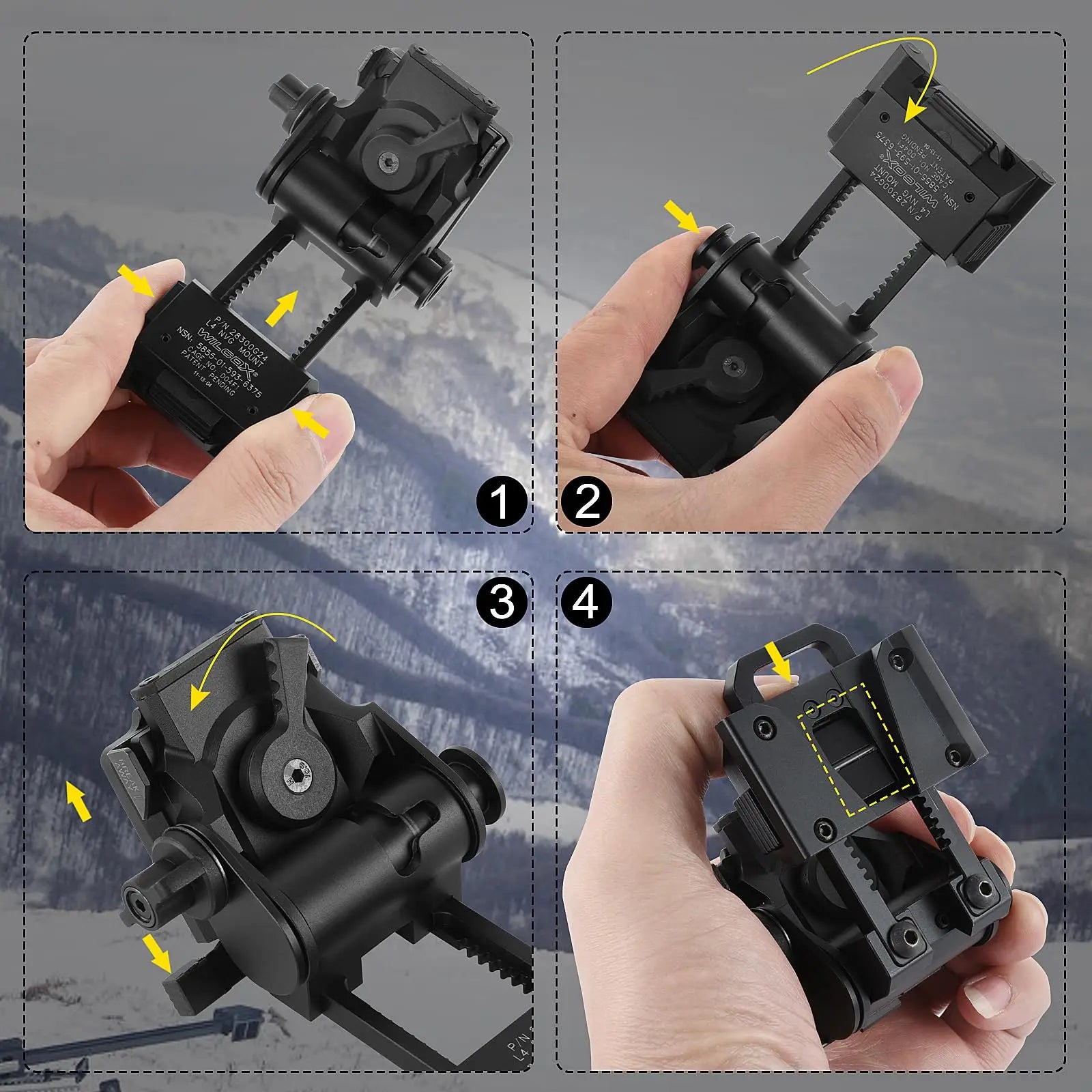 L4G24 NVG Helmet Mount — Fits PVS15/18, GPNVG18