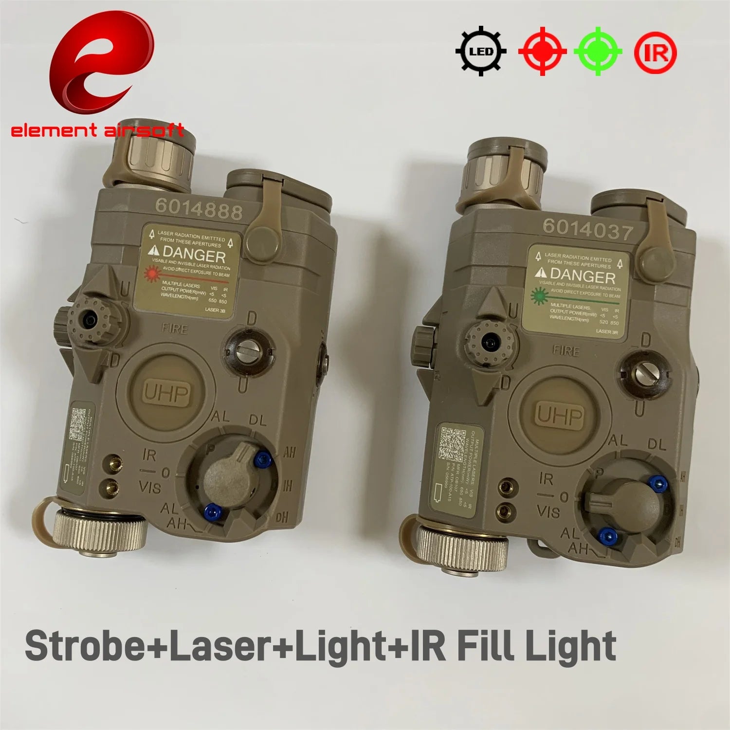 PEQ-15 LA5C Tactical Laser & LED Strobe — Red/Green/IR