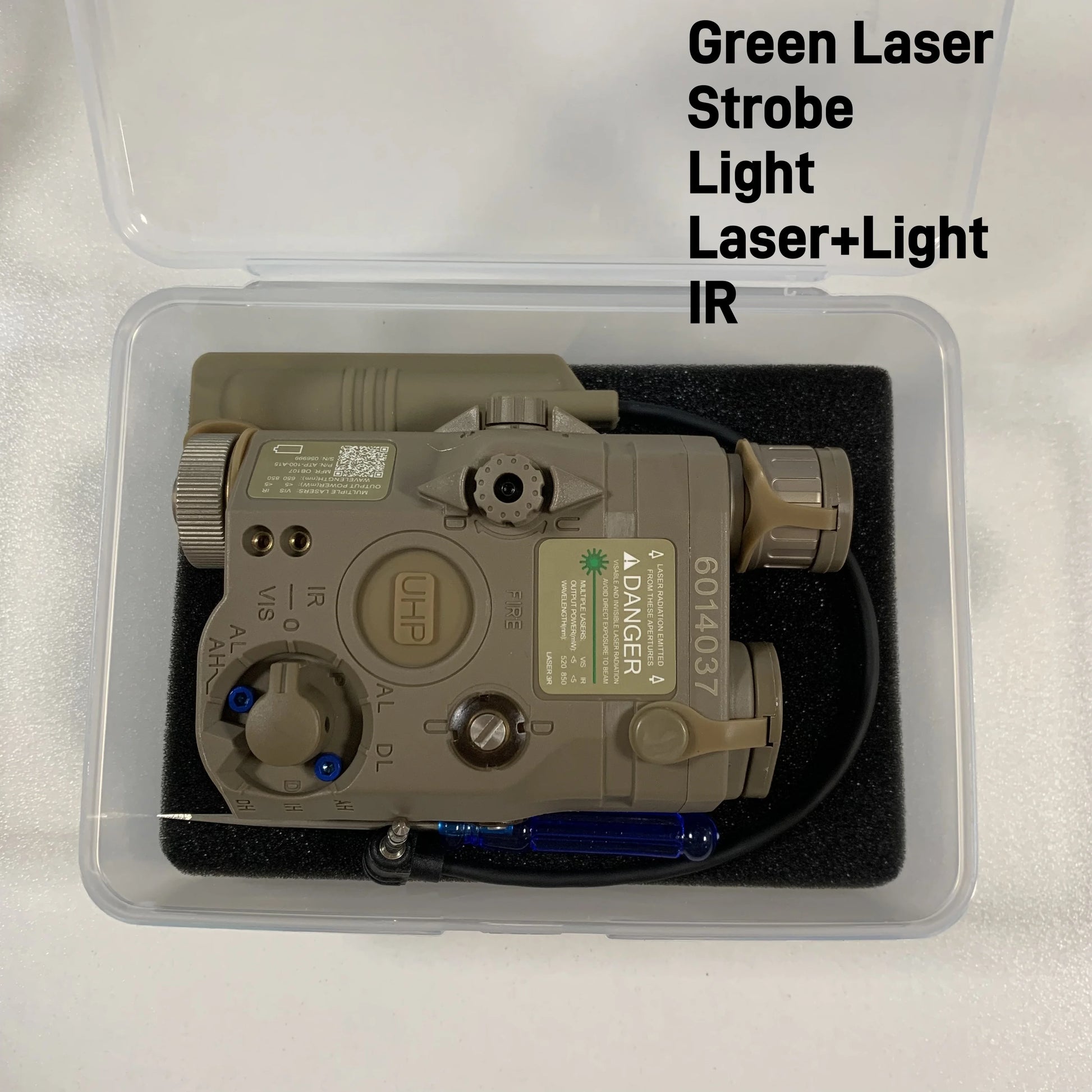 PEQ-15 LA5C Tactical Laser & LED Strobe — Red/Green/IR
