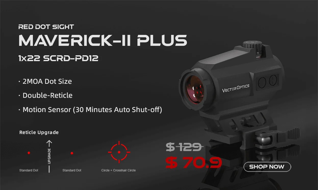 Vector Frenzy-S Red Dot — 3MOA Full Metal Pistol/Rifle Sight