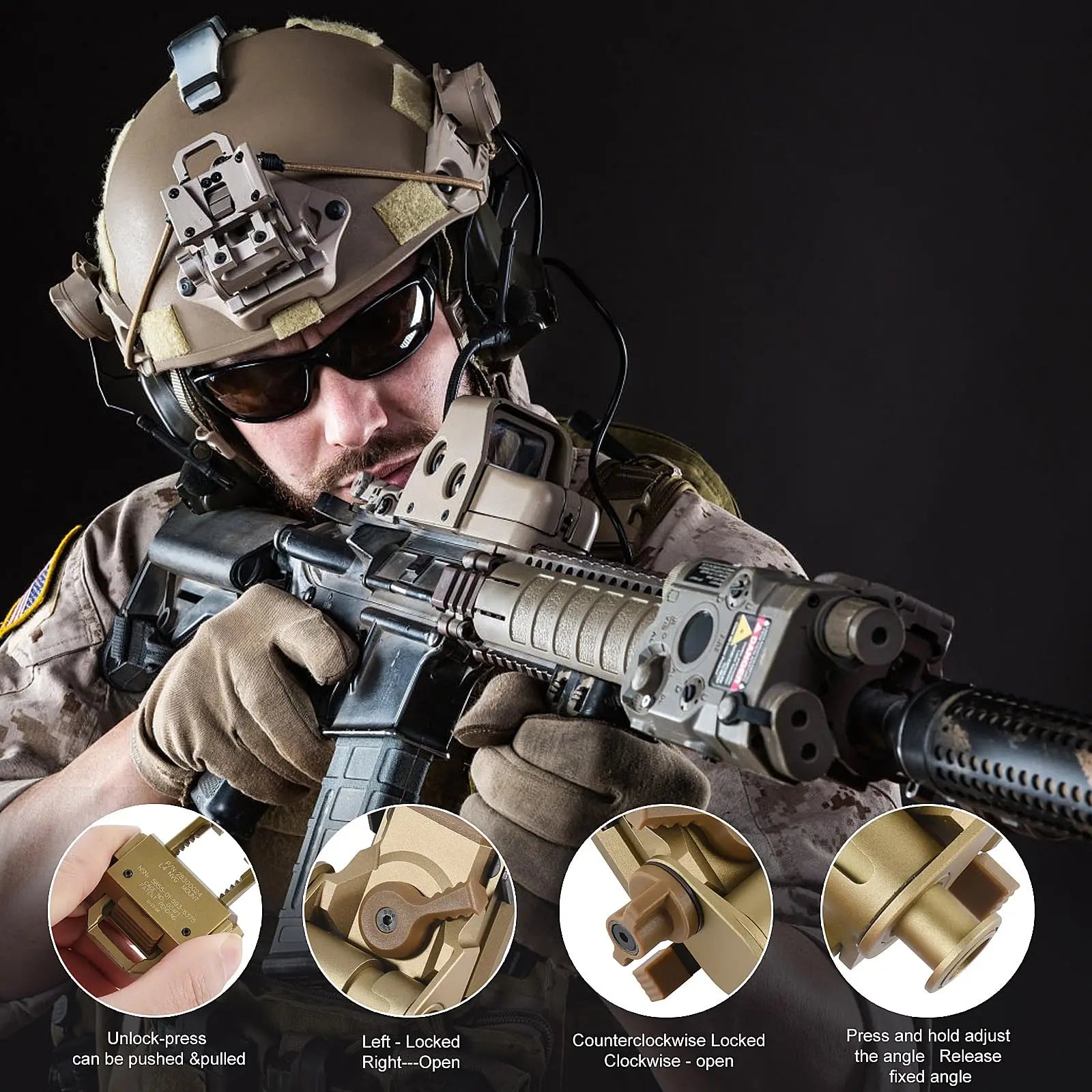 L4G24 NVG Helmet Mount — Fits PVS15/18, GPNVG18